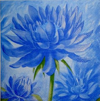 098 Flowers Others - 3 ply (blue)